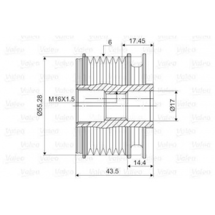 ALTERNATOR KASNAK CLIO II-MGN-KNG-SCENIC K4M-K4J-K9K-F4P 6 KANAL - VALEO 588004