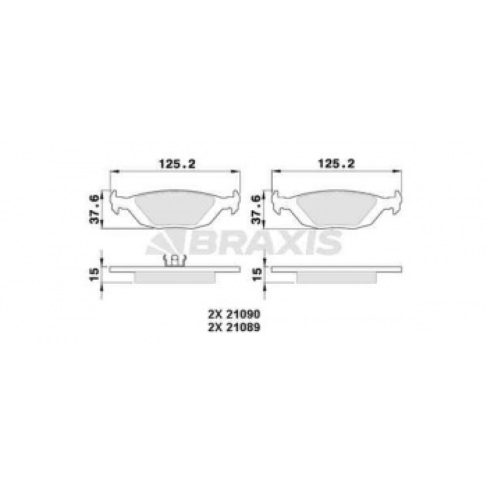 ARKA FREN BALATASI VOLVO SAAB 440 460 480 900 - BRAXIS AA0344