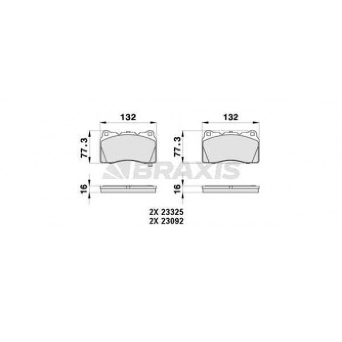 ON FREN BALATASI SUBARU IMPREZA 2.0 2.5 05--12 - BRAXIS AB0422