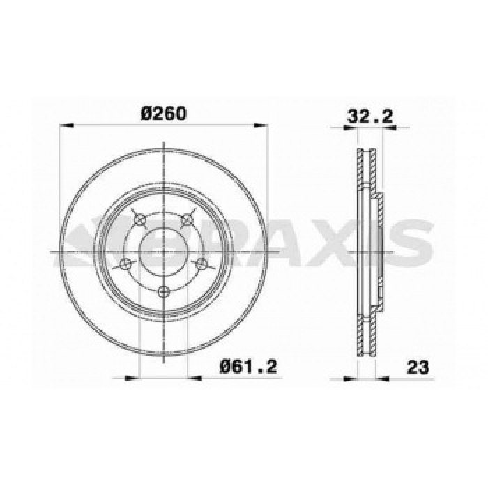 ON FREN DISK AYNASI CHRYSLER STRATUS 2.0I 2.5I - BRAXIS AE0681