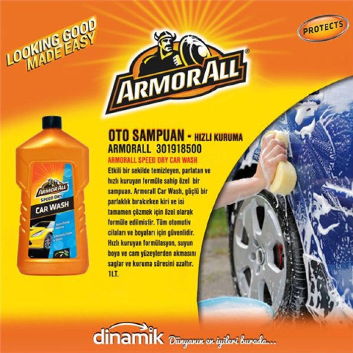 ARMORALL SHIELD CAR WASH. GUCLU ETKILI CILALI OTO YIKAMA SAMPUANI 1LT. - ARMORALL 301918500