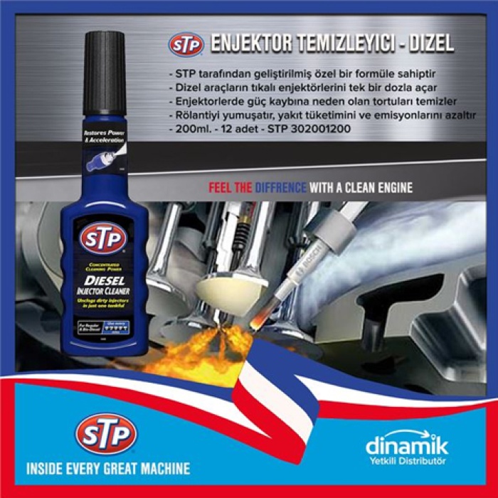 STP® DIESEL INJECTOR CLEANER. DIZEL ENJEKTÖR TEMIZLEYICI 200ML. - STP 302001200