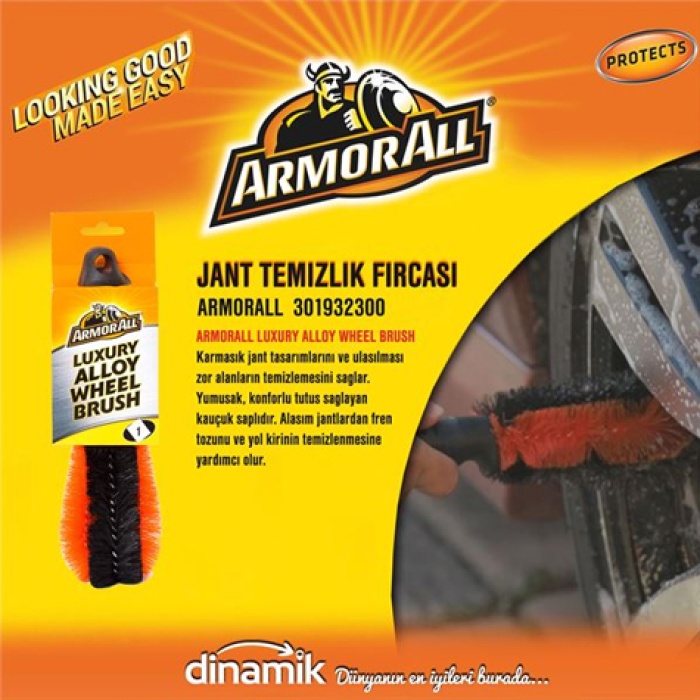 ARMORALL LUXURY ALLOY WHEEL BRUSH. KARMAŞIK JANT TASARIMLARINI VE ULAŞILMASI ZOR ALANLARIN TEMIZLEMESINI SAĞLAR. - ARMORALL 301932300