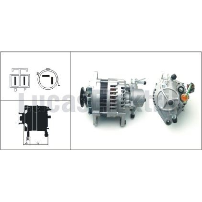 ALTERNATOR 14V 100A V.P ISUZU NHR ELF 3.5T 130P - LUCAS LEA0687