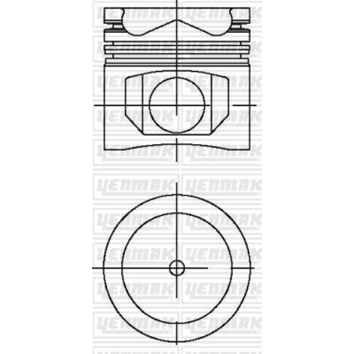 PISTON+SEGMAN 130.00MM STD MERCEDES AXOR 1836-3236-ACTROS 1841-1844-1848-1851-OM501-OM502LA-OM541-OM542 EURO 4-5 - YENMAK 31-04680-000