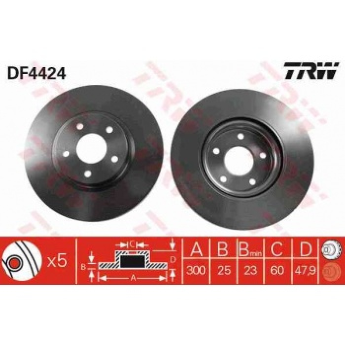 ON FREN AYNASI HAVALI FOCUS C-MAX 1.6TDCI-2.0TDCI 16  JANT 10-03--- DF4424 - TRW DF4424