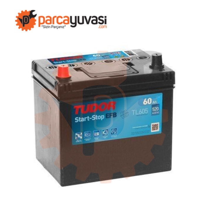 AKU 12V 60 AH 520A START STOP EFB D23 230×173×222 ASYA TERS SULU - TUDOR TL605