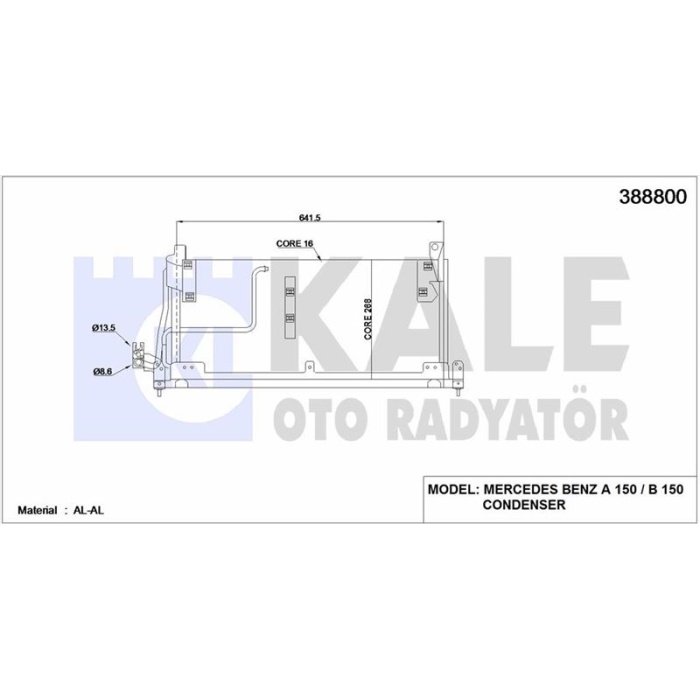 CONDENSER COMBO-CORSA-CORSA B   641x268x16 - KALE 388800