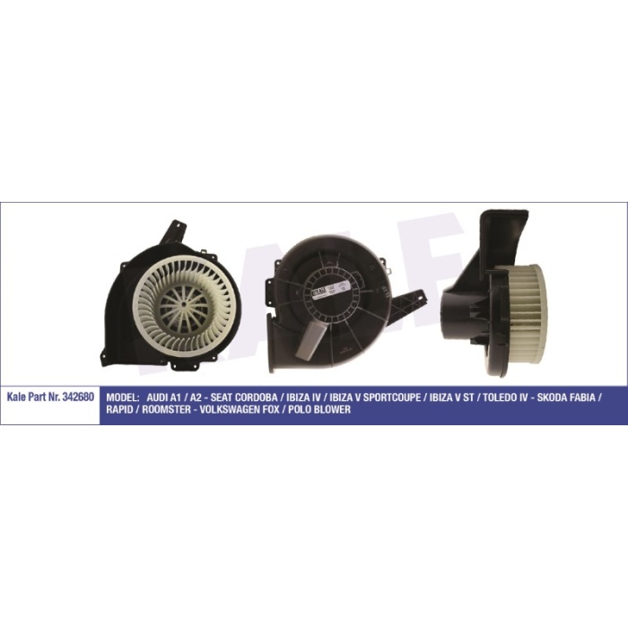 KALORIFER MOTORU BLOWER 12V VW POLO AUDI A1-A2 - SEAT CORDOBA-IBIZA IV-V-TOLEDO IV SKODA FABIA - KL342680