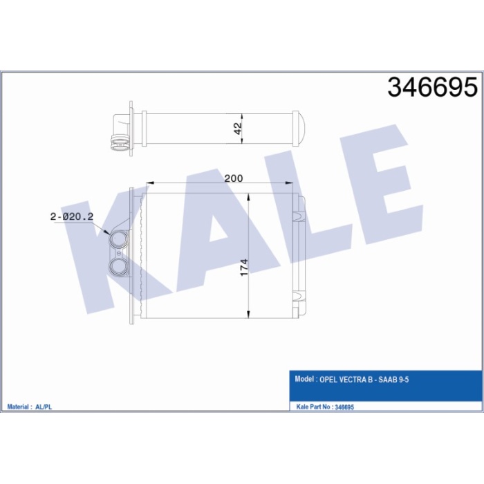 KALORIFER RADYATÖRÜ MEKANIK OPEL VECTRA B - SAAB 9-5 - KL346695