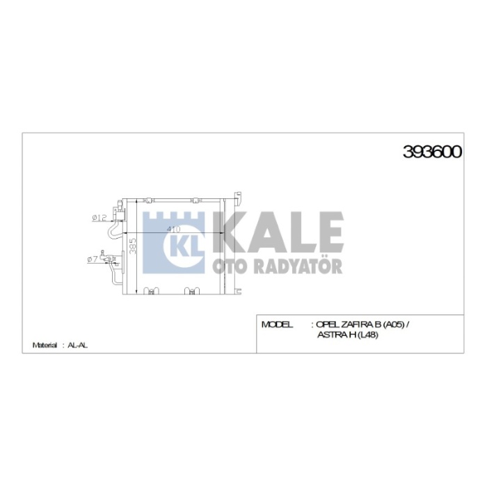 KLIMA RADYATÖRÜ OPEL ZAFIRA B A05 ASTRA H L48 405-385-18 AL-AL - KL393600