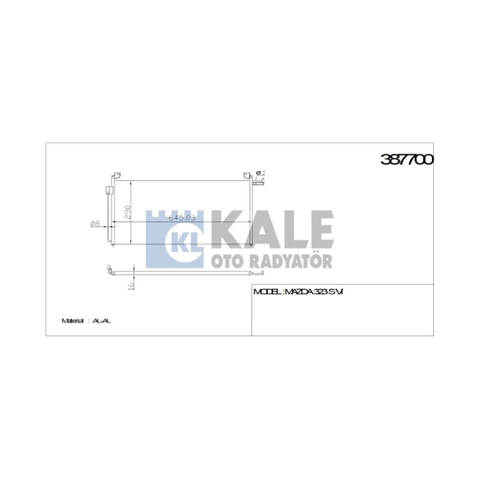 KLIMA RADYATÖRÜ MAZDA 323 S VI 625X288X18 AL-AL - KL387700