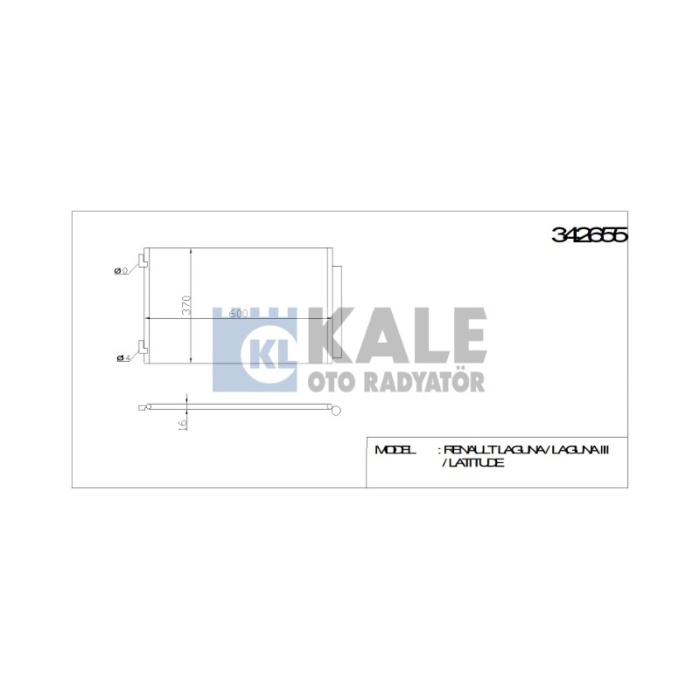 KLIMA RADYATÖRÜ PEUGEOT 301 12+ 1.2 VTI - 1.6 VTI - 1.6 HDI 90  AL-AL - KL342655