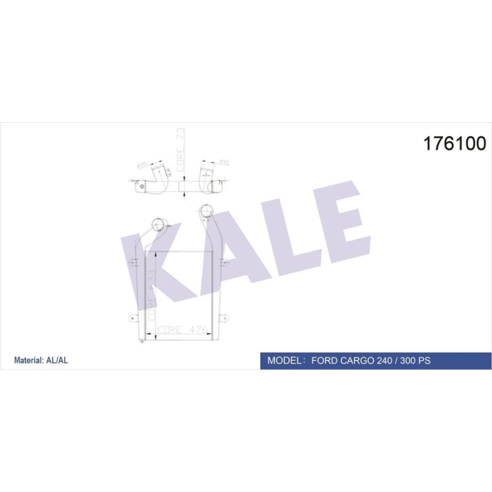 TURBO RADYATÖRÜ INTERCOOLER FORD CARGO FC 1824 -2530 -3230 - 020CAC050