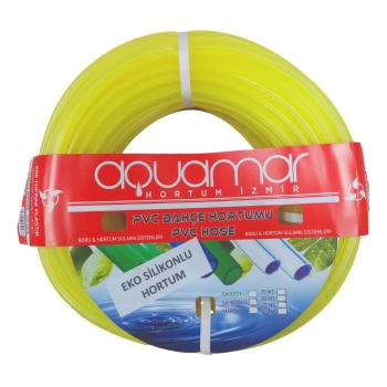 Aquamar Silikonlu Şeffaf Hortum 1/2 15 mt Sarı