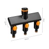 Fiskars 1070578 Üç Yollu Musluk Bağlantı Aparatı (21mm/26,5mm/33,3mm)