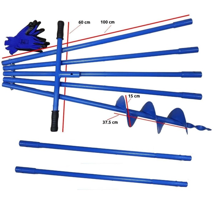 Motorsuz Toprak Delme Sondaj Aleti Seti Çap 15 cm Boy 7 mt