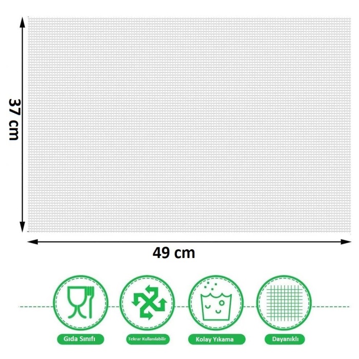 Dalle Silikon Yapışmaz Kurutma Örtüsü 5 Adet (BPA/PTFE İçermez) 49x37 cm