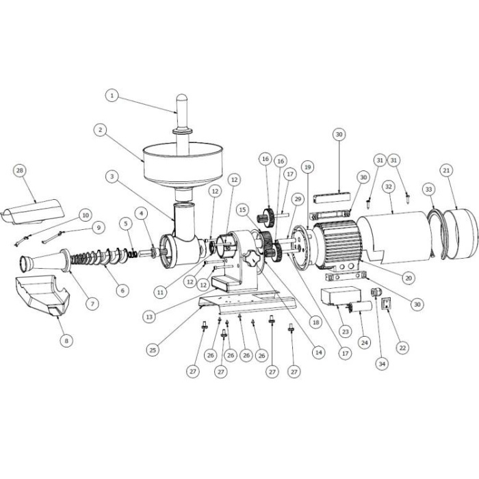 Tre Spade 16000/17000/19200 Elektrikli Salça Makinesi Süzgeci