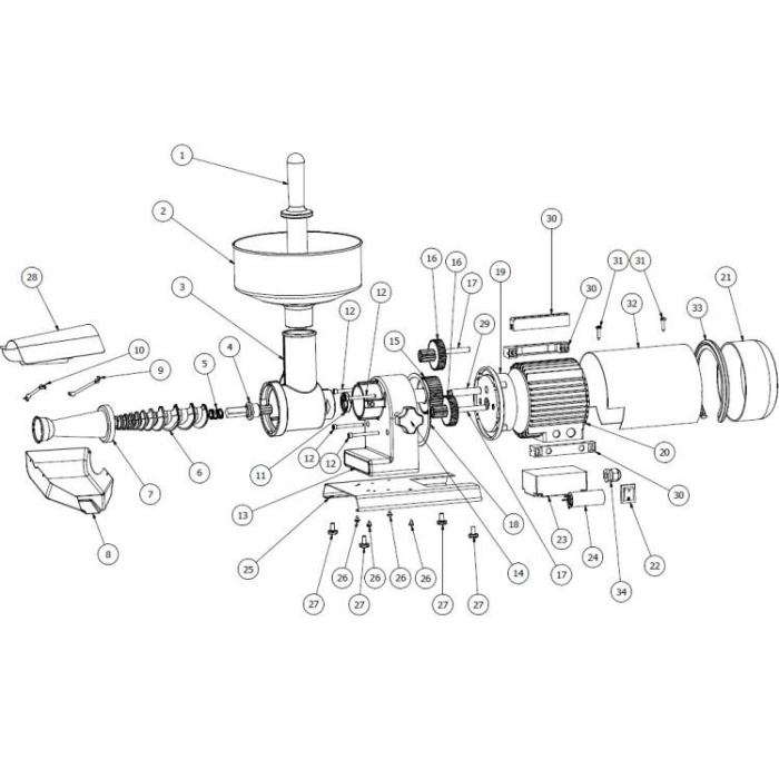 Tre Spade 16000/17000/19200 Elektrikli Salça Makinesi Süzgeci