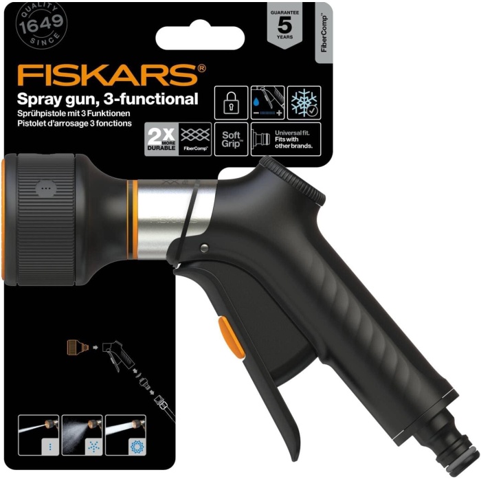 Fiskars 1067194 Fibercomp 3 Fonksiyonlu Sulama Tabancası