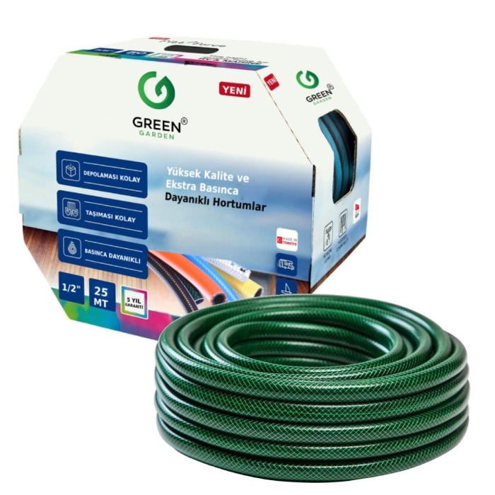Greengarden 381230 Flex Örgülü Bahçe Hortumu 1/2-30 mt
