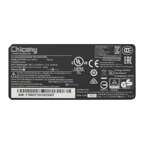 Chicony 19.5v 6.15a 120w 5.5*2.5mm A12-120P1A Orjinal Şarj Adaptörü