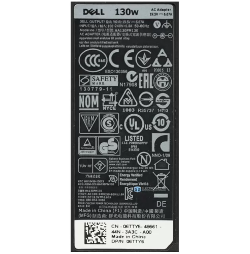 Dell 19.5v 6.67a 130w 4.5*3.0mm HA130PM130, DA130PE1-00 Orjinal Şarj Adaptörü