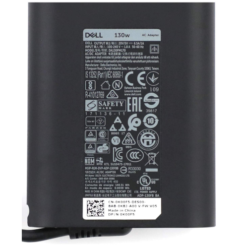 DELL 130W TYPE C 20v 6.5a HA130PM170, 0MDH25 Orjinal Şarj Adaptörü