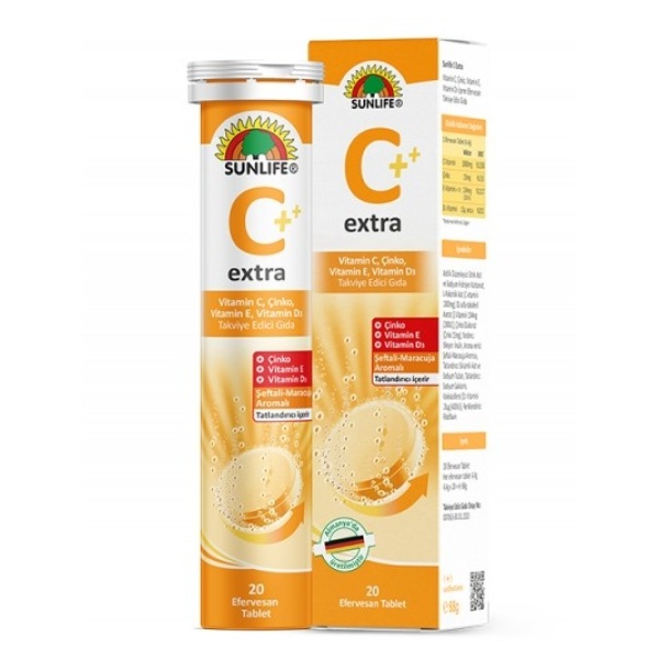 Sunlife Vitamin C + Extra Çinko - Vitamin E - Vitamin D3