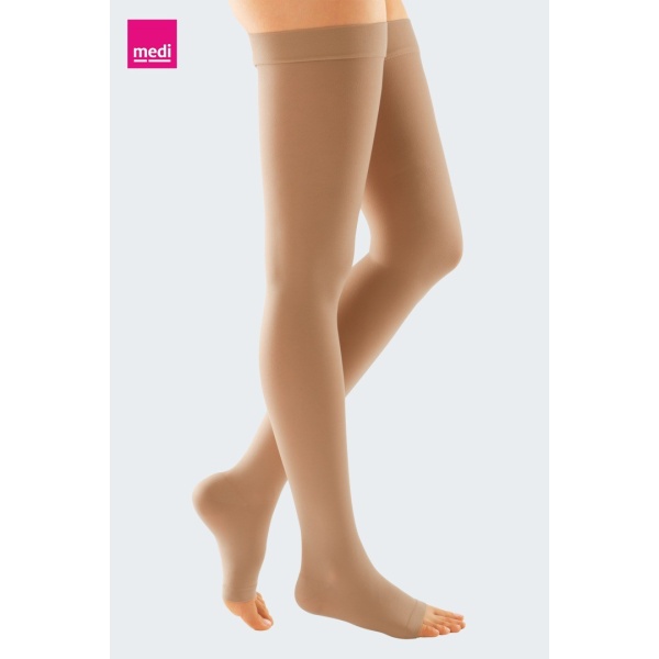 Mediven Plus CCL1 Dizüstü-Silikon Bantlı Burnu Açık Petite Ten Varis Çorabı