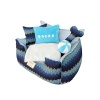 Petipufstore Majestic Seri Mavi Zigzag Kedi ve Köpek Yatağı