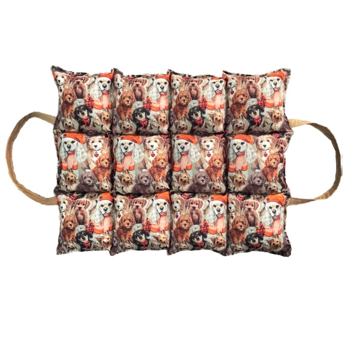 Petipuf Puggy Köpek Desenli Taşınabilir Minder Yatak