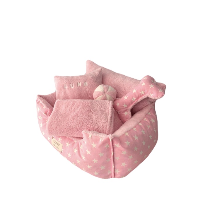 Pembe Yıldızlı Kedi ve Köpek Yatağı