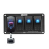 Goldsea 3 Anahtarlı Switch Panel Slim Model Usb Type-C Soketli Mavi Işıklı 12-24V