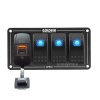 Goldsea 3 Anahtarlı Switch Panel Slim Model Usb Type-C Soketli Mavi Işıklı 12-24V