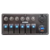 Goldsea Otomatik Sigortalı Marin Switch Panel Şarj + Voltmetreli Usb-C Soketli 12-24V