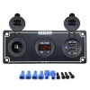 Goldsea Marin Şarj + Usb + Voltmetre Soketi Metal Çerçeveli 12-24V