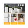 DEQQU Terraguard Demonte Dikey Metal Saksı - 70X32X32CM Paslanmaz-Beyaz