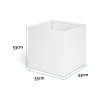 DEQQU Terraguard Demonte Küp Metal Saksı - 53X53X53CM Paslanmaz-Beyaz