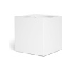 DEQQU Terraguard Demonte Küp Metal Saksı - 53X53X53CM Paslanmaz-Beyaz