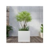 DEQQU Terraguard Demonte Küp Metal Saksı - 53X53X53CM Paslanmaz-Beyaz
