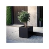 DEQQU Terraguard Demonte Küp Metal Saksı - 53X53X53CM Paslanmaz-Siyah