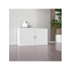 DEQQU Terraguard Çift Kapaklı Metal Dolap - 70X35X35CM (Ayaklar Dahil 65CM Yükseklik)Beyaz