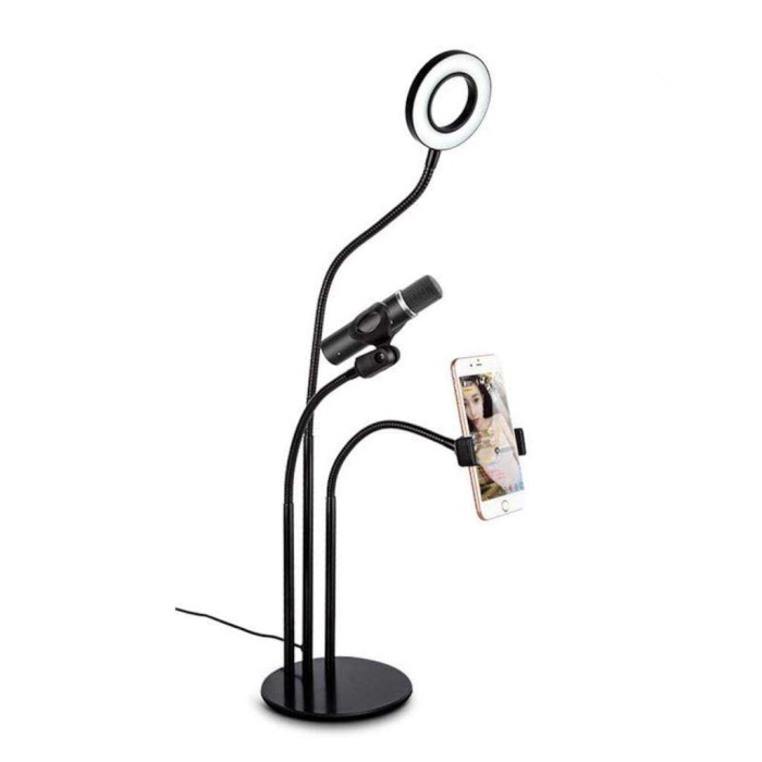 Profesyonel Stüdyo Youtuber Masa Üstü Selfie Işığı Mikrofon Stand