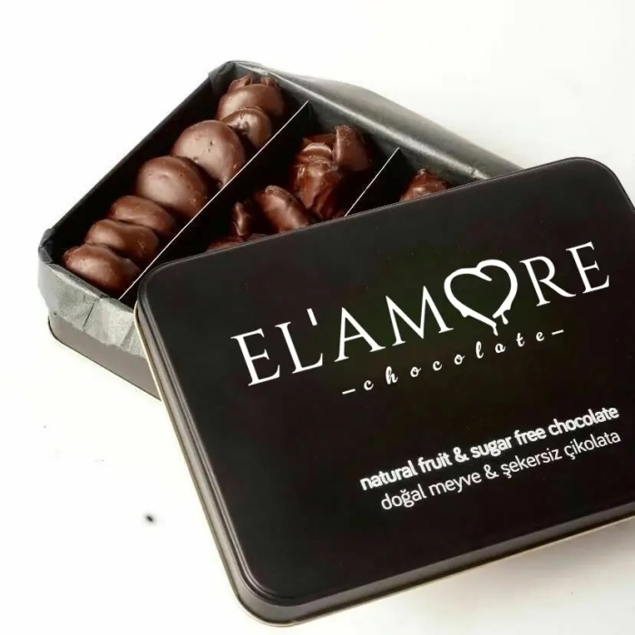 ELAMORE 400 G ŞEKERSİZ ÇİKOLATA KAPLI MANDALİNA