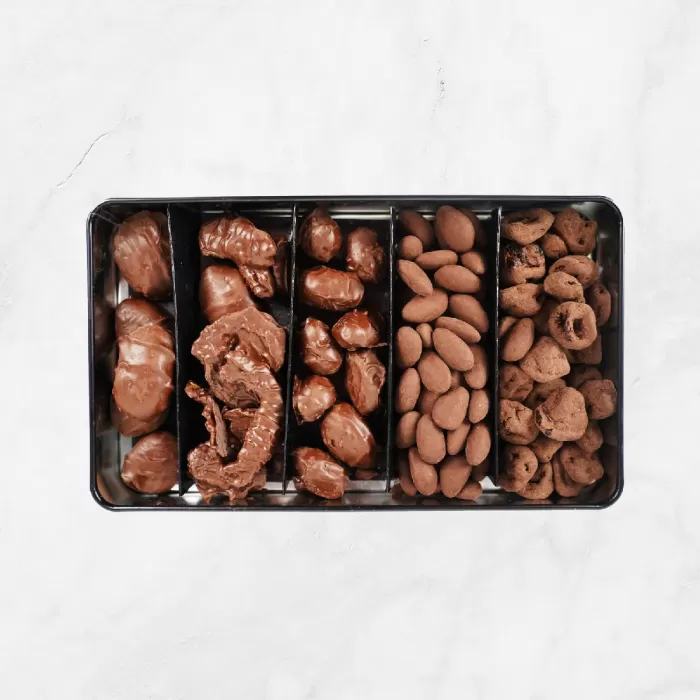 ELAMORE Karışık | Metal Büyük Kare Kutu | Vegan Çikolata