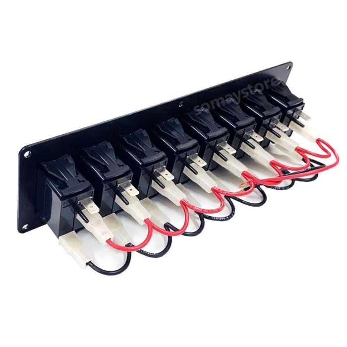 Goldsea 7 Anahtarlı Switch Panel Slim Model Usb 3.0 Type-C Soketli Mavi Işıklı 12-24V