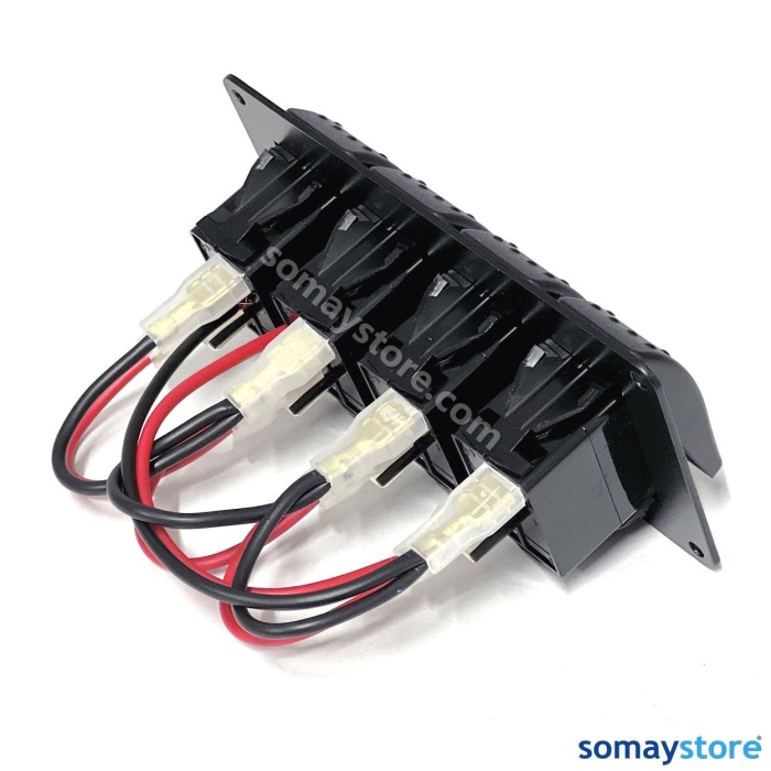 Goldsea 3 Anahtarlı Switch Panel Slim Model Usb Type-C Soketli Mavi Işıklı 12-24V