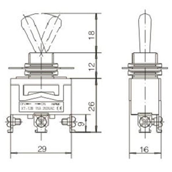 Swion Toggle Anahtar (Switch) Ø12mm On-off